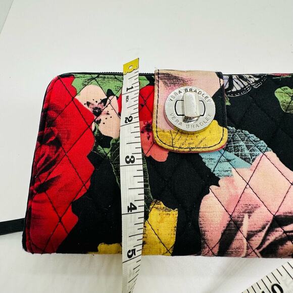 Vera Bradley Women's Floral Print Turnlock Havana Rosie Wallet - Picture 8 of 9